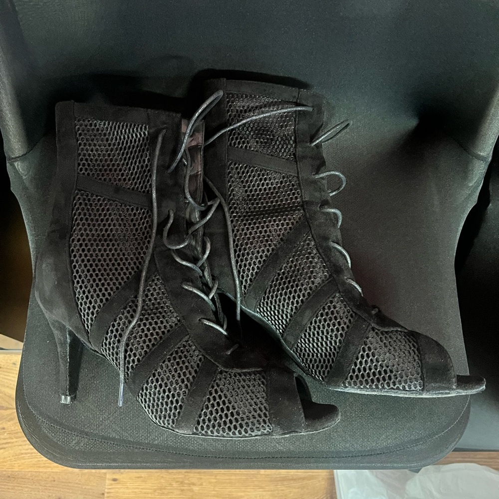 Lace-Up Suede Sole Latin Dance Boots